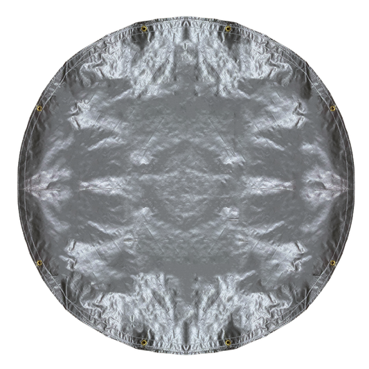 Round Silver/Black Super Heavy Poly Tarp 8' Diameter