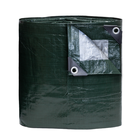 12'x12' Heavy Duty Green/Silver Poly Tarp