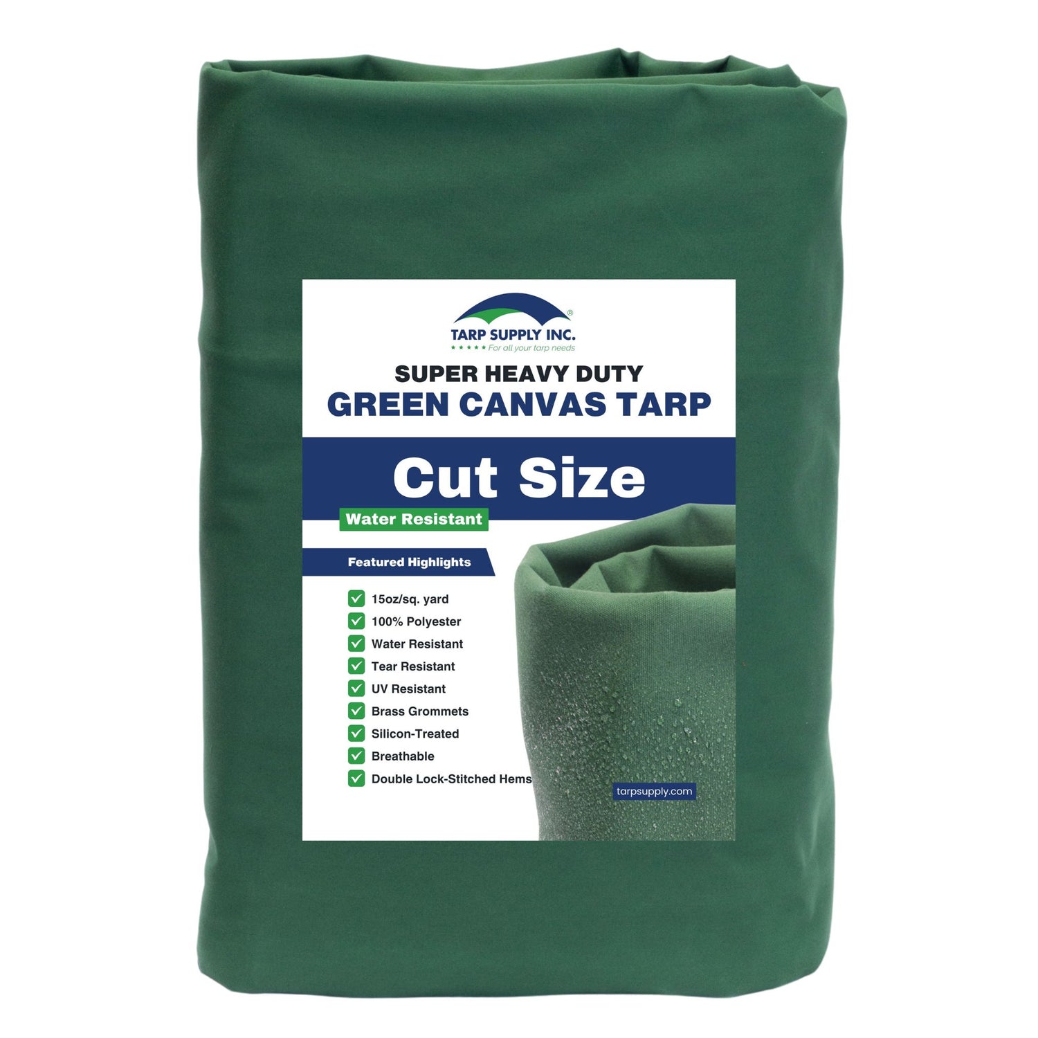 30'x60' Green Polyester Canvas Tarp
