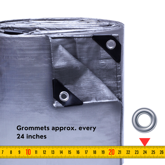 6'x8' Heavy Duty Silver Poly Tarp