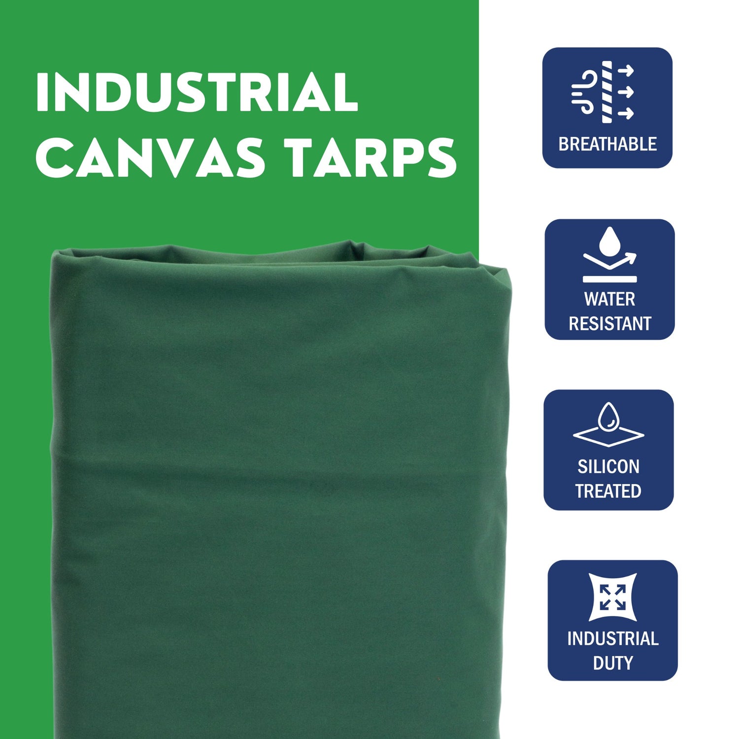 25'x25' Green Polyester Canvas Tarp