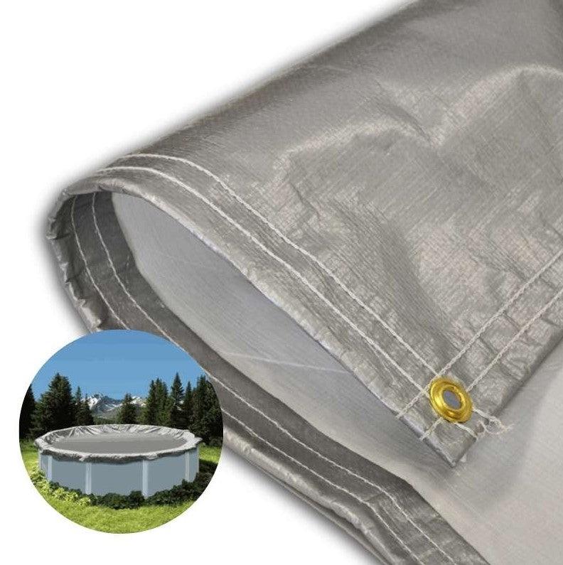 circular tarp Super Heavy Duty Round Silver/White 8' Diameter GMCEX Easy Maintenance Modell:Skycamp 3.0 mini Neso