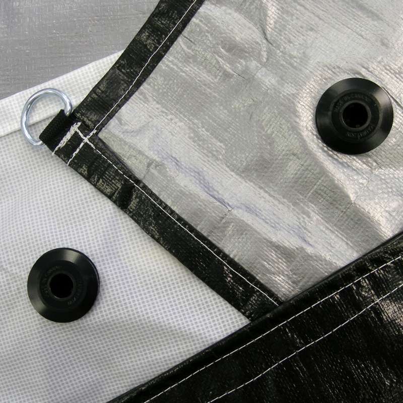 tarp 2 x 2 2'x2' Silver/Black Poly Drain Tarp