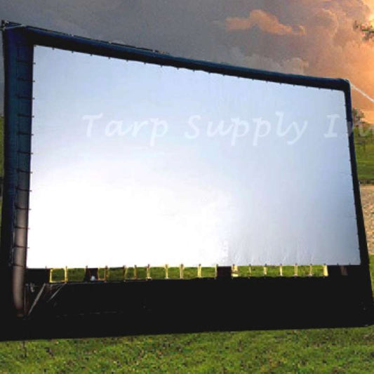 10'x12' White Movie Screen Blockout Vinyl Tarp