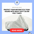 Protect Your Motorcycle Year-Round with Heavy Duty Silver Poly Tarps