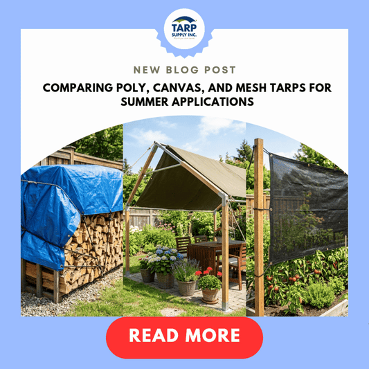 Comparing Poly, Canvas, and Mesh Tarps for Summer Applications