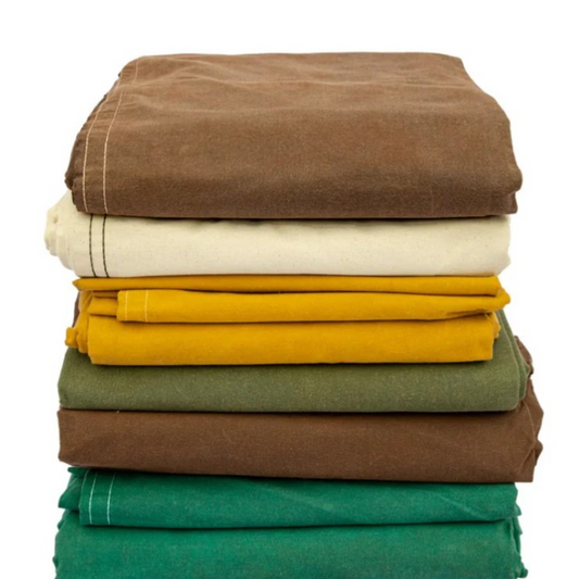 CDT 16 Oz Heavy Duty Brown Canvas Tarp - 9x12 Feet, Water Resistant, Made In USA