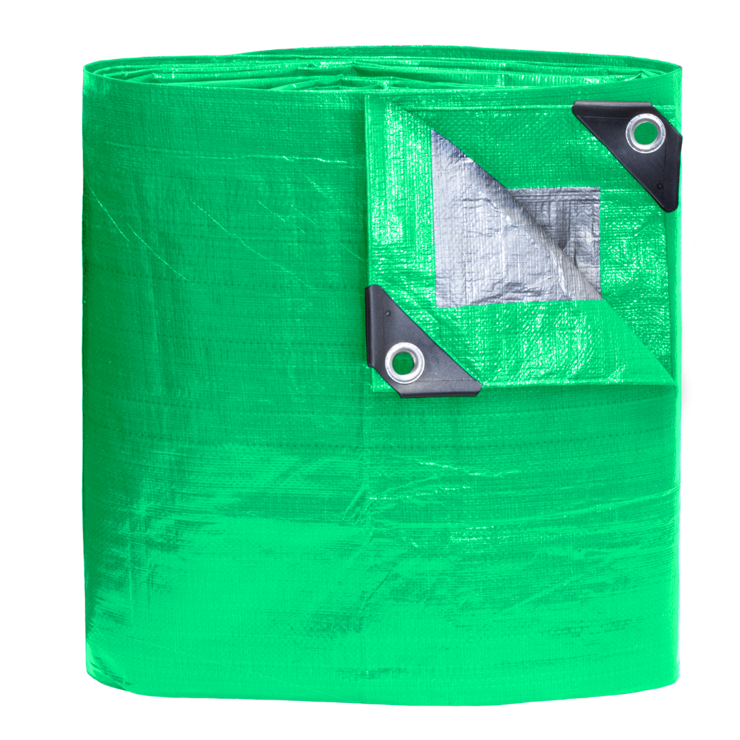 12'x14' Heavy Duty Light Green/Silver Poly Tarp