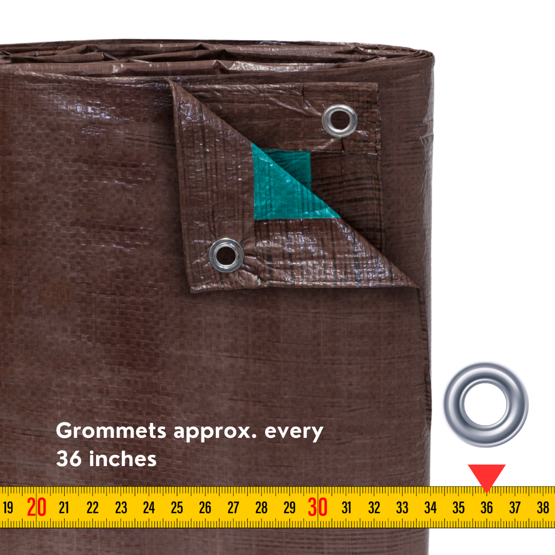 20'x20' Brown/Green Poly Tarps - Case of 4 Tarps