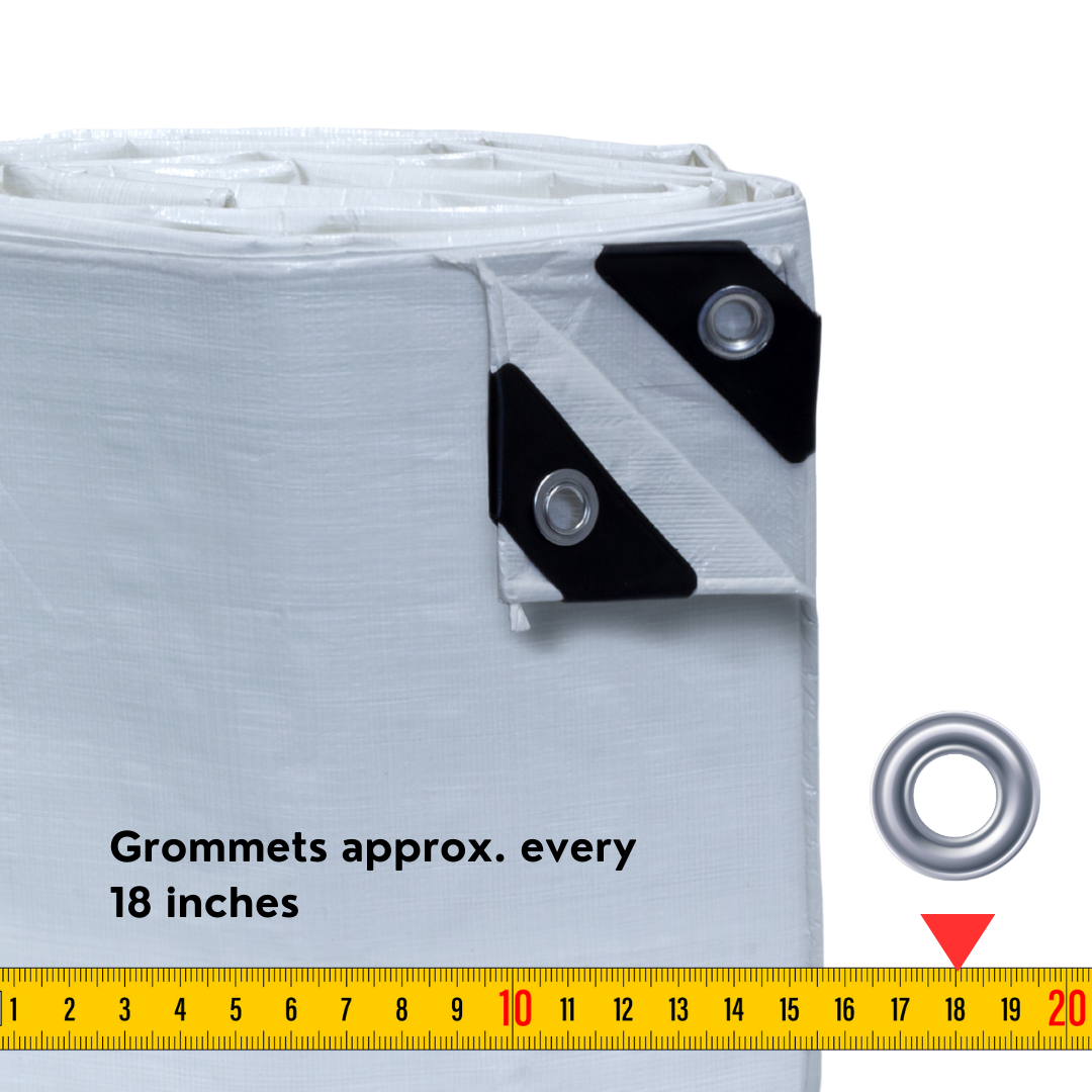 10'x12' Heavy Duty White Poly Tarp