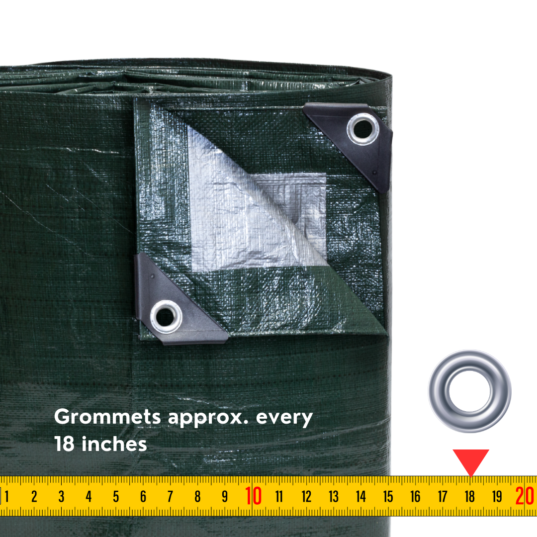 10' x 15' Heavy Duty Green/Silver Poly Tarp
