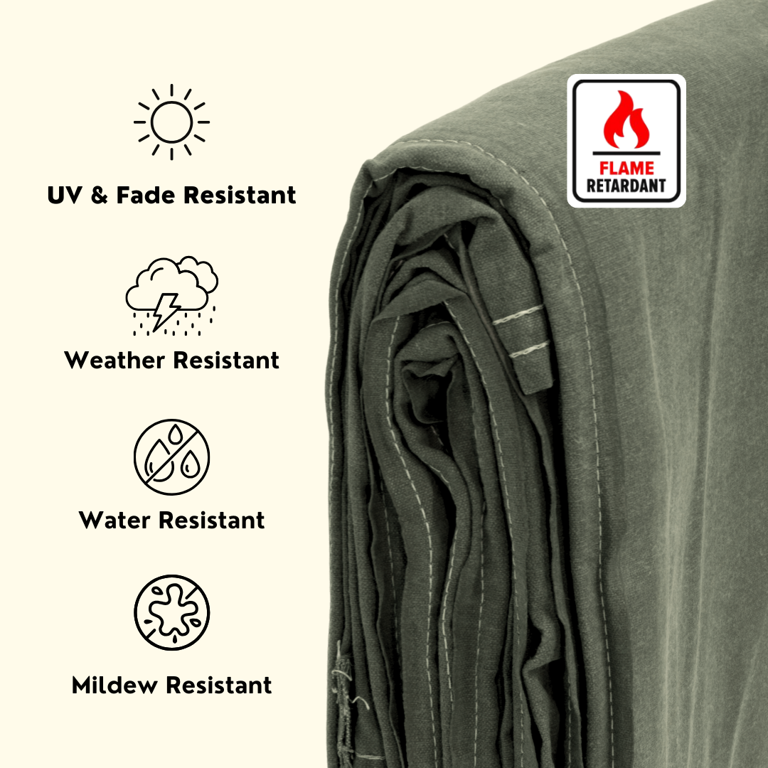 10'x10' Flame Retardant Canvas Tarp 16 oz