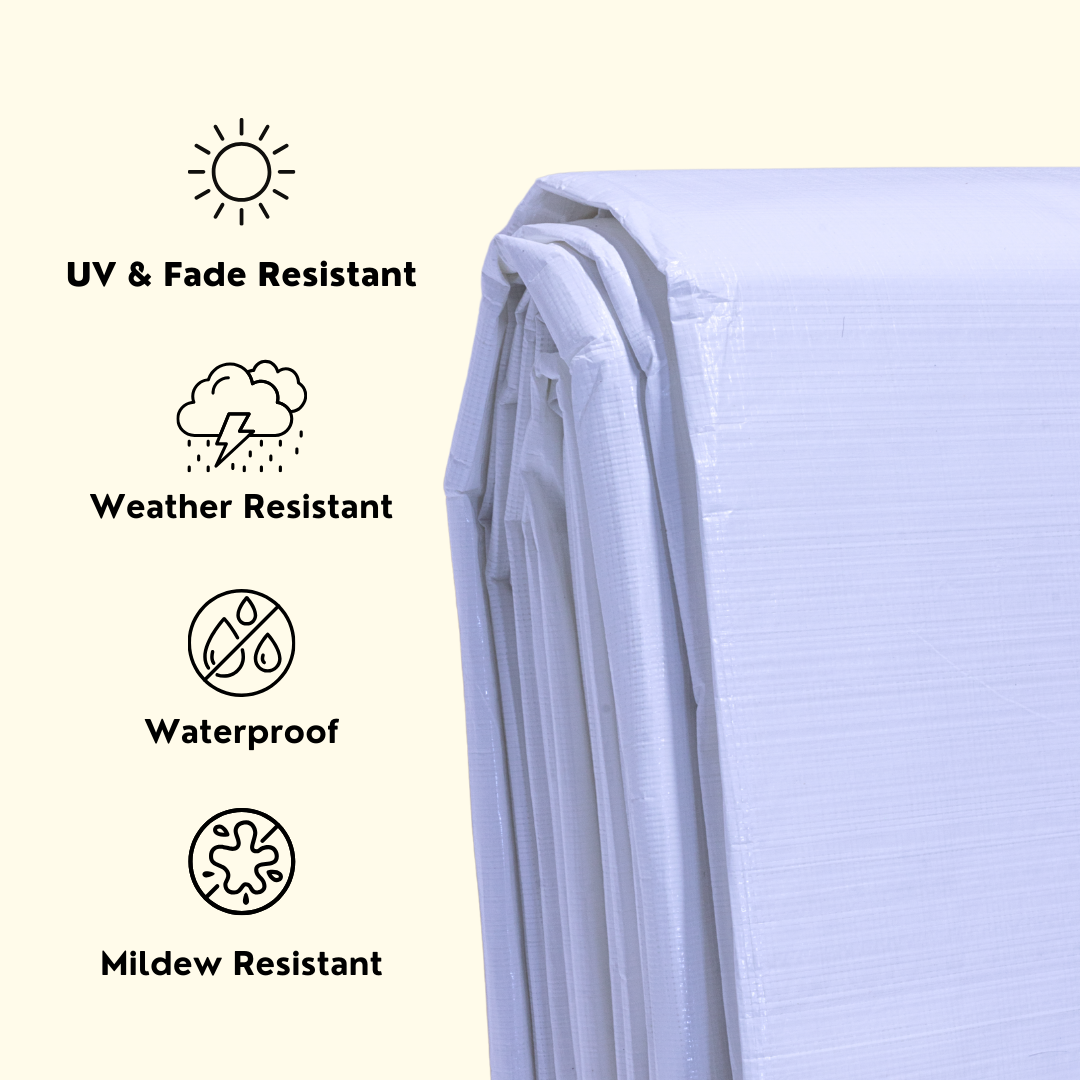 10'x12' Heavy Duty White Poly Tarp