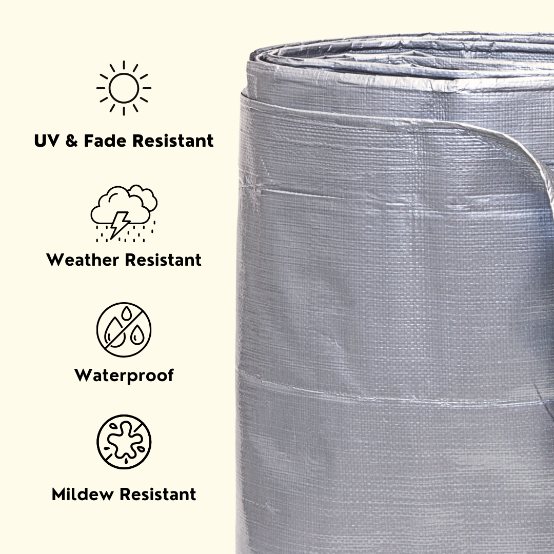 20'x20' Heavy Duty Silver/Black Poly Tarp