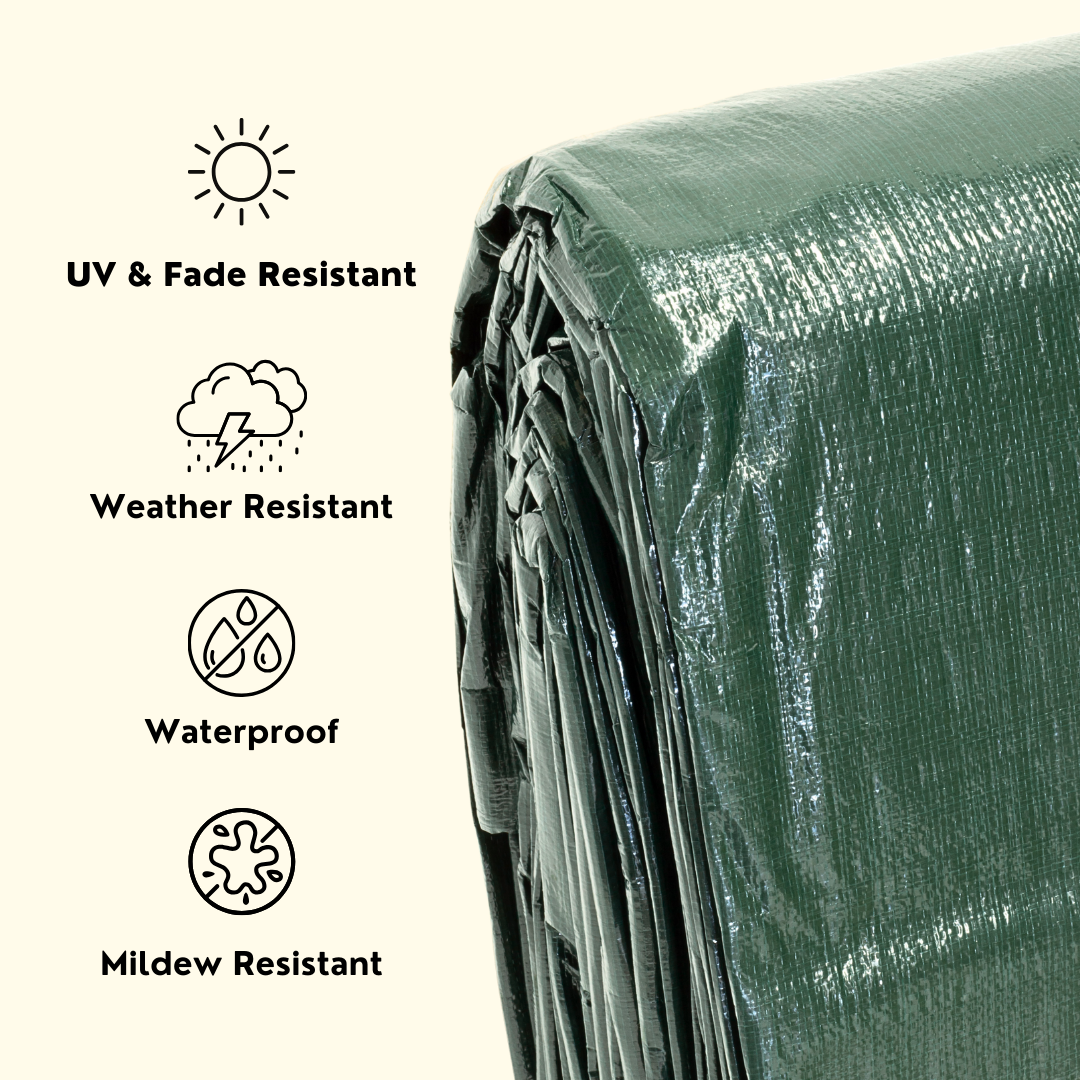 10' x 15' Heavy Duty Green/Silver Poly Tarp