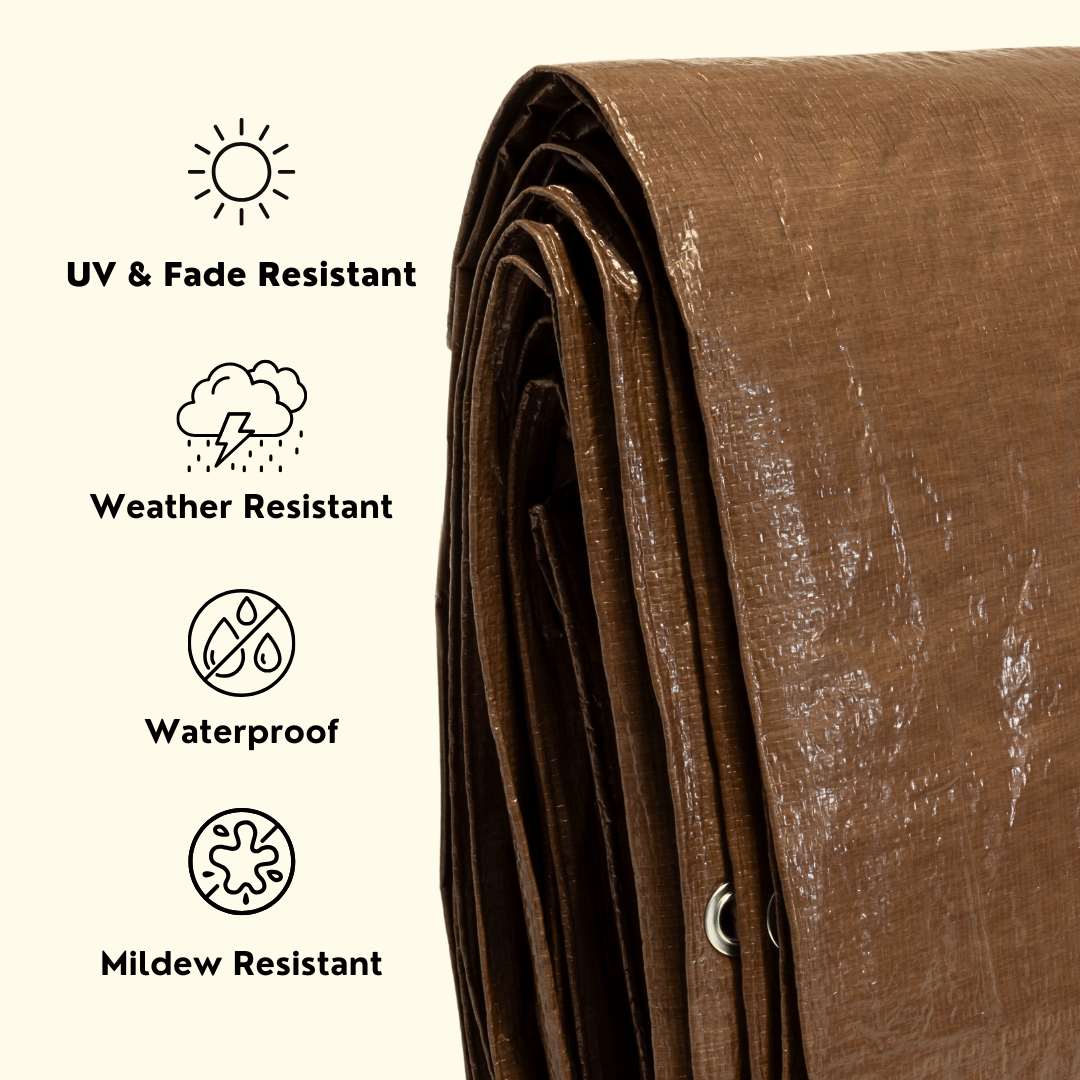 20'x20' Brown/Green Poly Tarps - Case of 4 Tarps