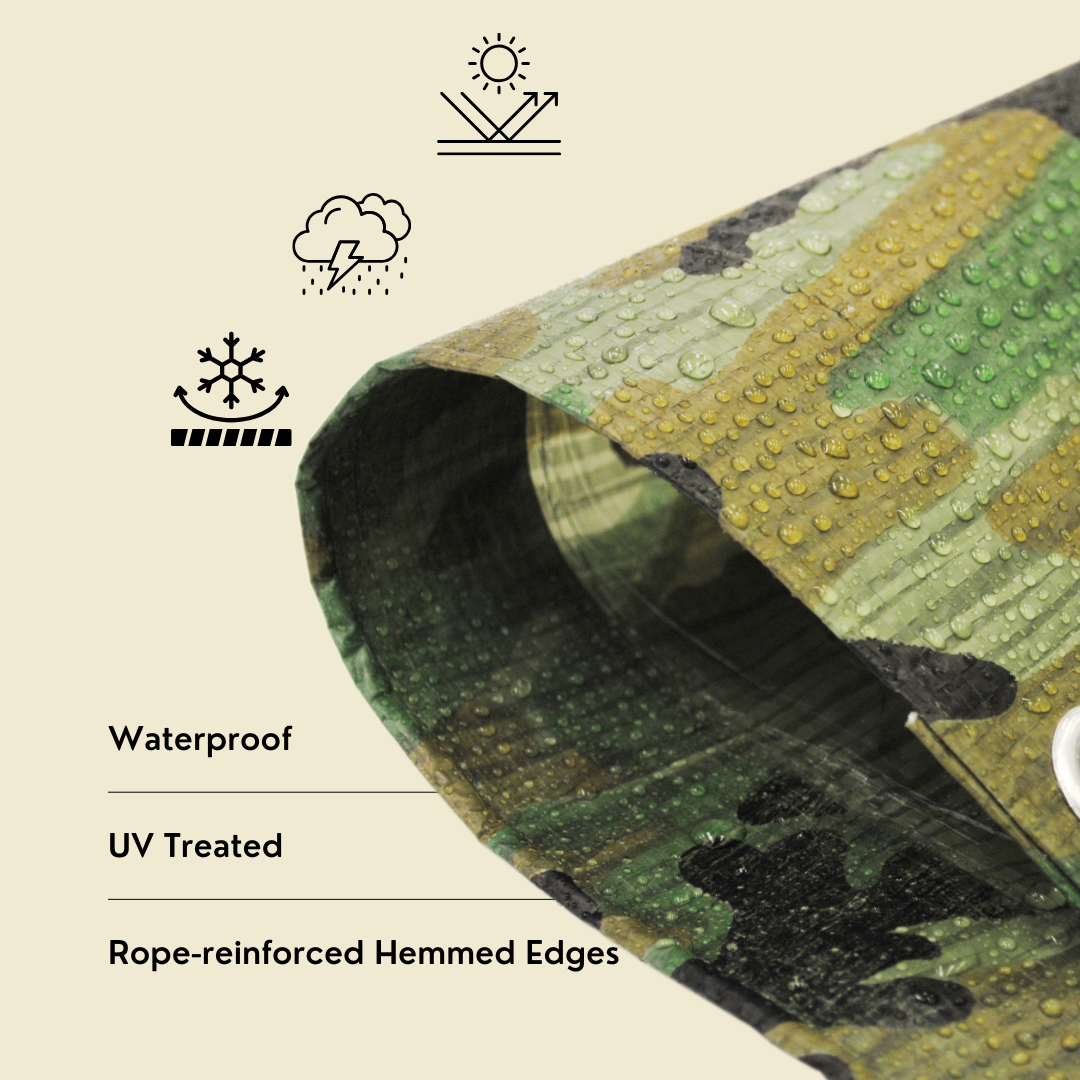 winter camo tarp 6'X8' Green Camouflage Poly Tarp
