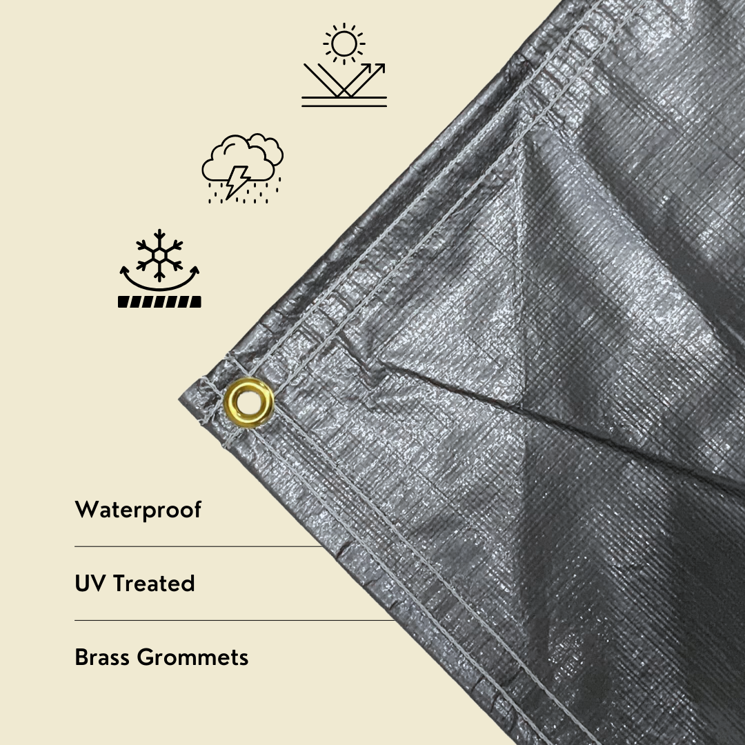 10'x16' Super Heavy Duty Silver/Black Poly Tarp