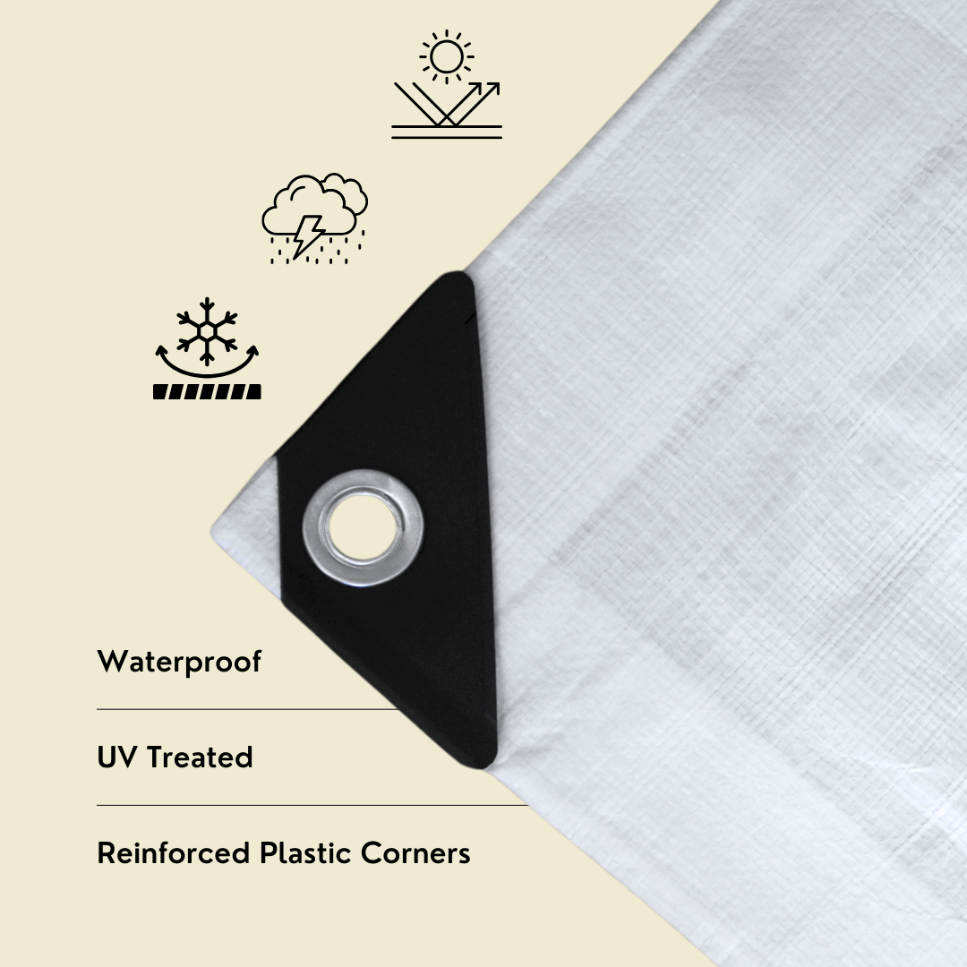 10 x 10 tarps 10'x10' Heavy Duty White Poly Tarps