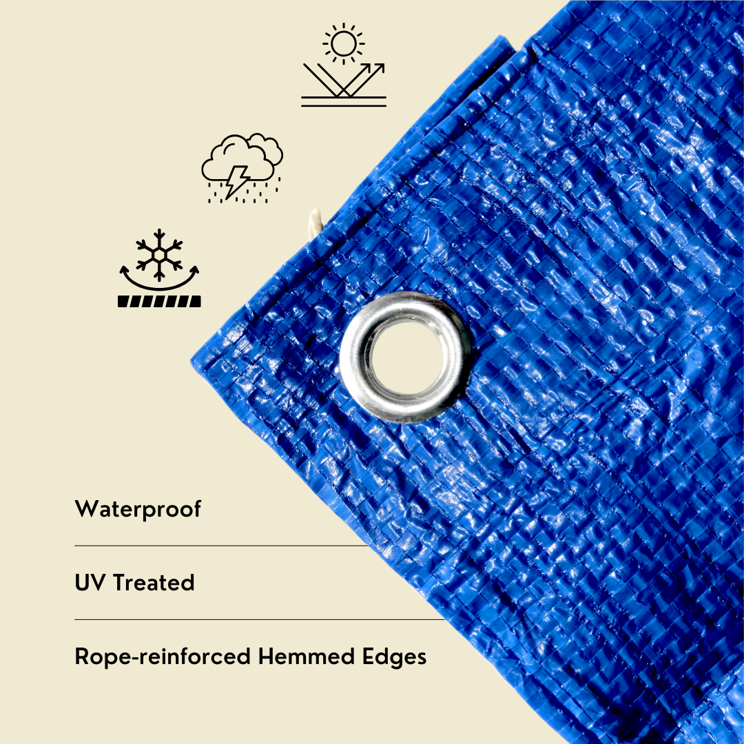 10' x 15' Blue Poly Tarp - Case of 10 Tarps