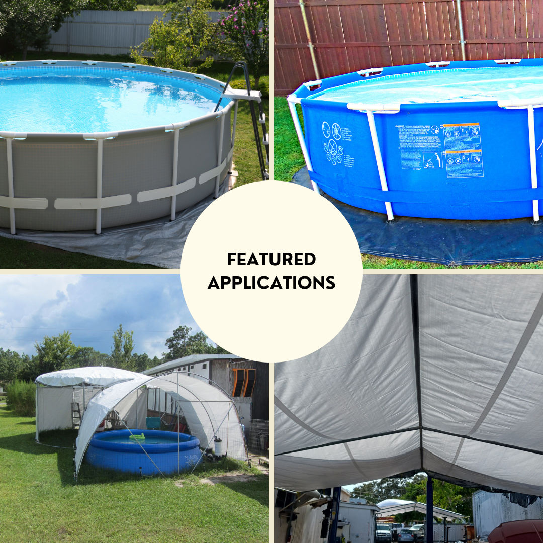 round tarp Super Heavy Round Silver/Black Poly Tarp 58' Diameter