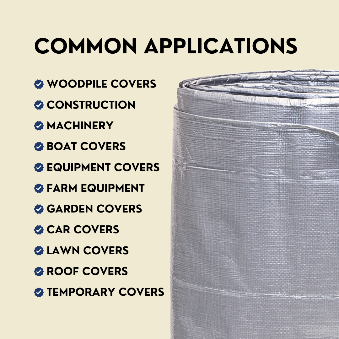 thumbnail image 2 of Harpster 12x40 Silver Heavy Duty UV Treated Tarp - Waterproof, 12 Mil - Multipurpose 2 of 3