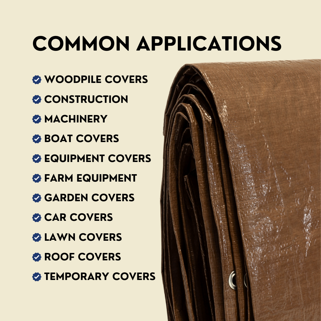20'x20' Brown/Green Poly Tarps - Case of 4 Tarps