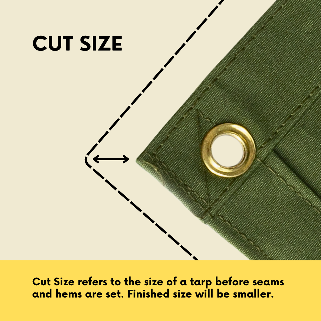 10'x10' Green Polyester Canvas Tarp [EXACT SIZE Special]