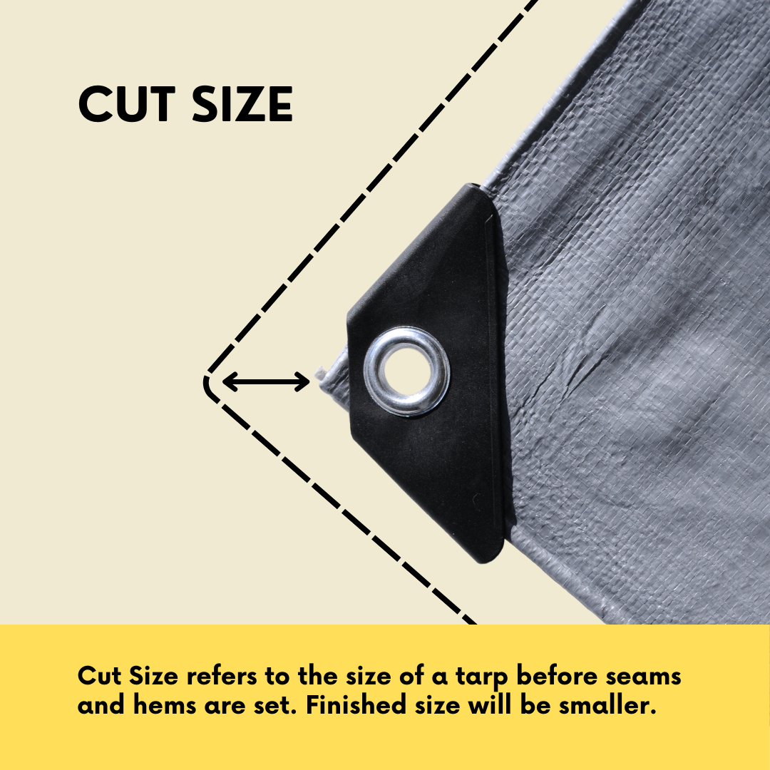 10'x12' Heavy Duty Silver/Black Poly Tarp