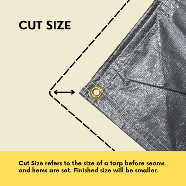 Super Heavy Duty Silver/Black Poly Tarp 8'X18' | 12 Mil