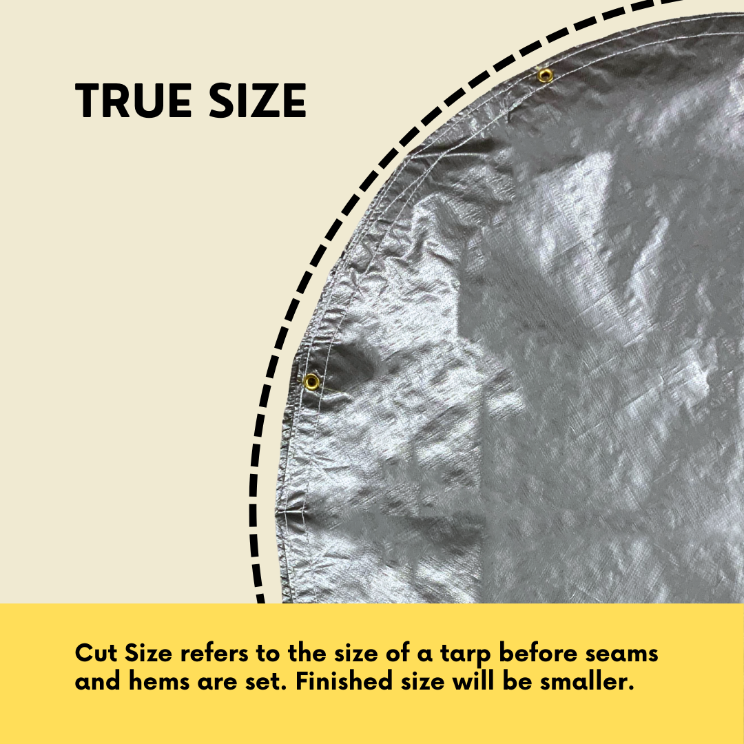 Round Silver/Black Super Heavy Poly Tarp 16' Diameter