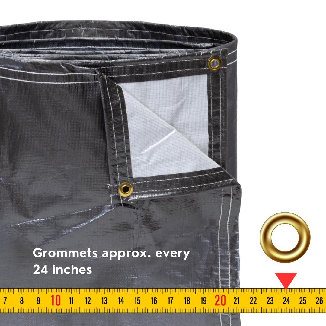 10'x16' Super Heavy Duty Silver/White Poly Tarp