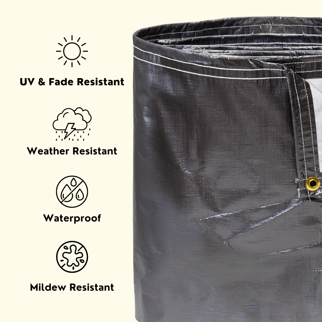 10'x16' Super Heavy Duty Silver/White Poly Tarp