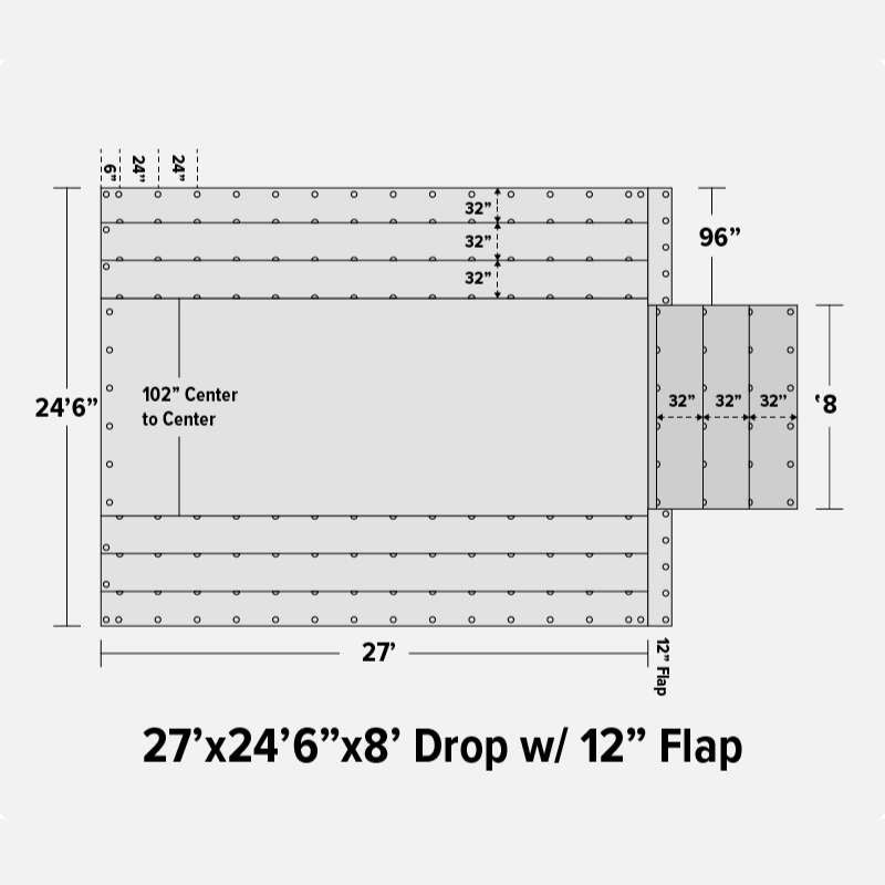 24'x27'x8' Lumber Truck Tarp