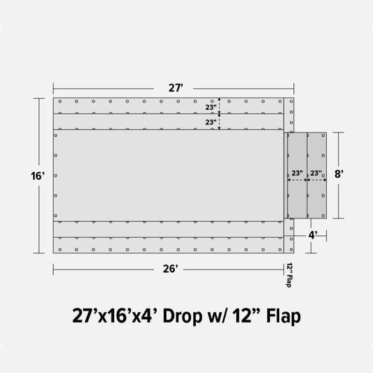 16'x27'x4' Lumber Truck Tarp