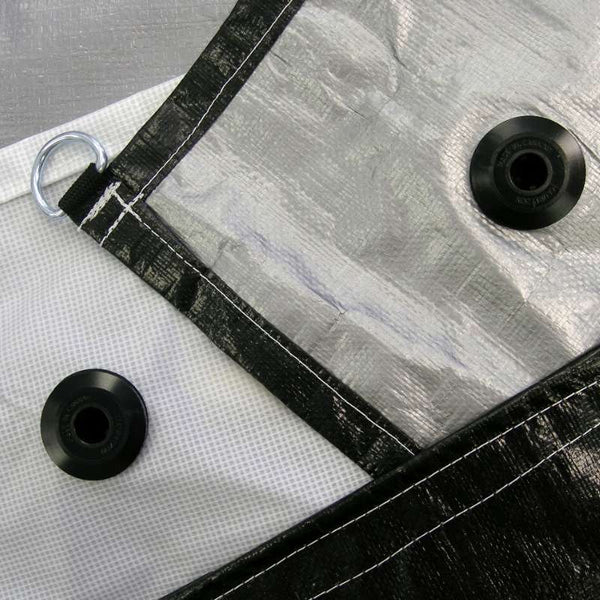 tarp 2 Silver/Black Poly Drain Tarp 2'X2'