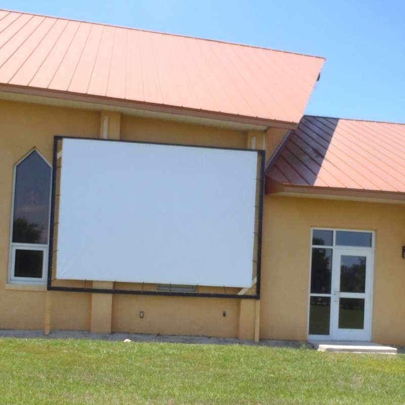 12'x25' White Movie Screen Blockout Vinyl Tarp