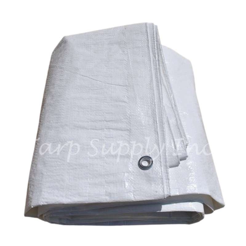 6'x50' Super Heavy White 20mil Poly Tarp